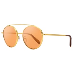 Victoria Beckham Womens Oval Sunglasses VBS137 C02 Gold/Brown 54mm