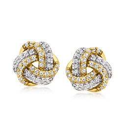 canaria diamond love knot earrings in 10kt yellow gold