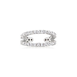 by ross-simons diamond 2-row single ear cuff in sterling silver