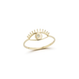 14k gold & diamond evil eye ring