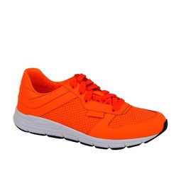 mens running neon leather lace up sneakers