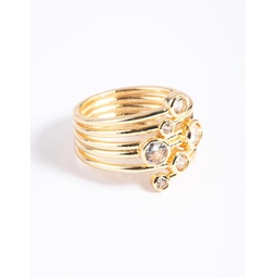 gold plated cubic zirconia stone ring