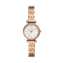 Fossil Womens Tillie Mini Three-Hand, Rose Gold-Tone Stainless Steel Watch