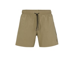 recycled-material swim shorts with signature stripe and logo