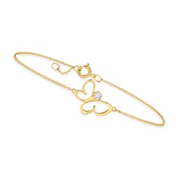 canaria diamond-accented butterfly bracelet in 10kt yellow gold