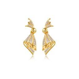 pave diamonds embellished butterfly earrings