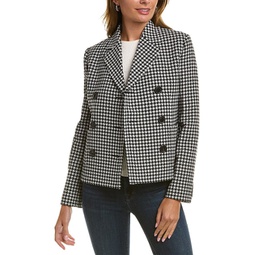 collection dogtooth wool cropped jacket