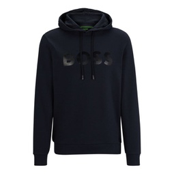 cotton-piqu relaxed-fit hoodie with logo artwork