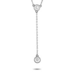 lb exclusive 14k white gold 0.20ct diamond necklace