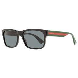 mens rectangular sunglasses gg0340s 006 black/green/red 58mm