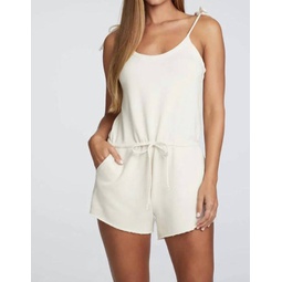 vintage fleece strappy shorts romper in rope