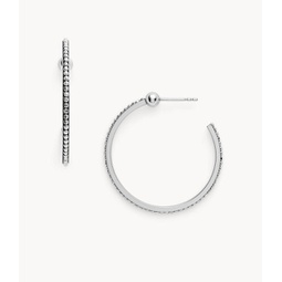 womens silver stainless steel hoop earrings