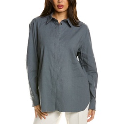 classic menswear linen-blend shirt