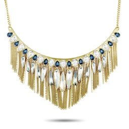 gipsy yellow gold-plated crystal necklace
