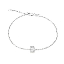 silver diamond b initial bracelet 7+1