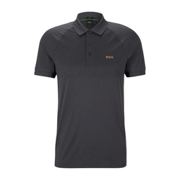 slim-fit polo shirt with decorative reflective pattern