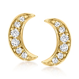 canaria diamond crescent moon earrings in 10kt yellow gold