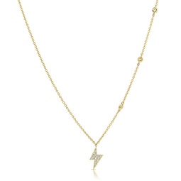 14k gold & diamond lightning bolt necklace