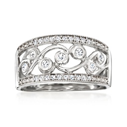 diamond swirl ring in sterling silver