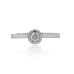 18kt white gold bezel set diamond ring containing 0.25 cts tw (gh vs si)