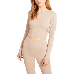 womens cut-out long sleeves crop top