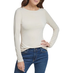 womens solid tee pullover top