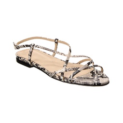 strappy python-embossed leather sandal