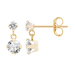 14k gold cubic zirconia dangle earrings
