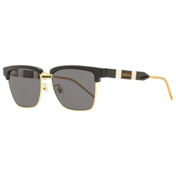 mens square sunglasses gg0603s 001 black/gold 56mm