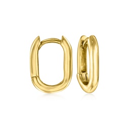 canaria italian 10kt yellow gold paper clip link huggie hoop earrings