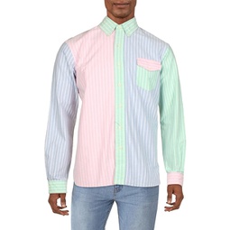 oxford mens classic fit stripe button-down shirt