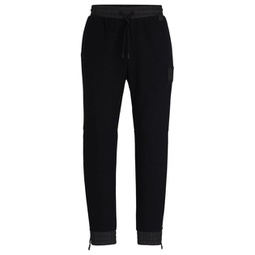 stretch-cotton tracksuit bottoms with logo patch