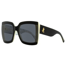womens square sunglasses renee 9htir black/ivory 61mm