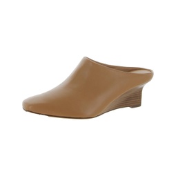 benita womens leather slip on wedge heels