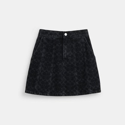 black signature denim skirt