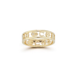 14k gold & diamond charm band ring