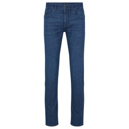 slim-fit jeans in dark-blue italian denim