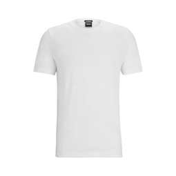 mercerised-cotton t-shirt with large jacquard-woven monograms