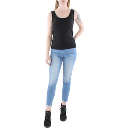 womens ribbed cable knit tank top