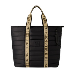 nylon solid quilted tote