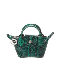 le pliage cuir exotiq xxs snake-embossed leather pouch