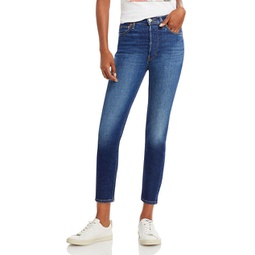 womens high rise crop ankle jeans