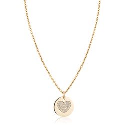 diamond disc heart necklace