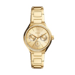 Fossil Womens Eevie Multifunction, Gold-Tone Stainless Steel Watch