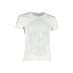 skull print t-shirt in white cotton