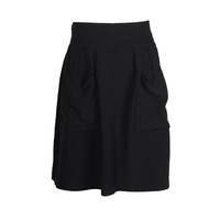 a-line mini skirt in navy blue acetate