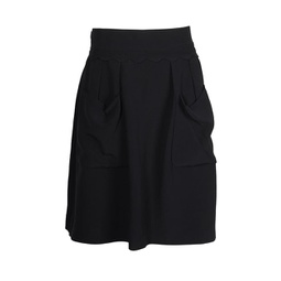 a-line mini skirt in navy blue acetate
