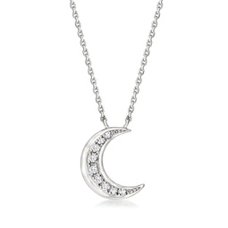 by ross-simons diamond moon necklace in sterling silver