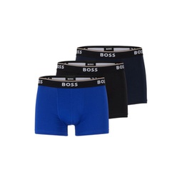 three-pack of stretch-cotton trunks with logo waistbands