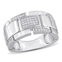 1/4ct tw diamond mens ring in sterling silver